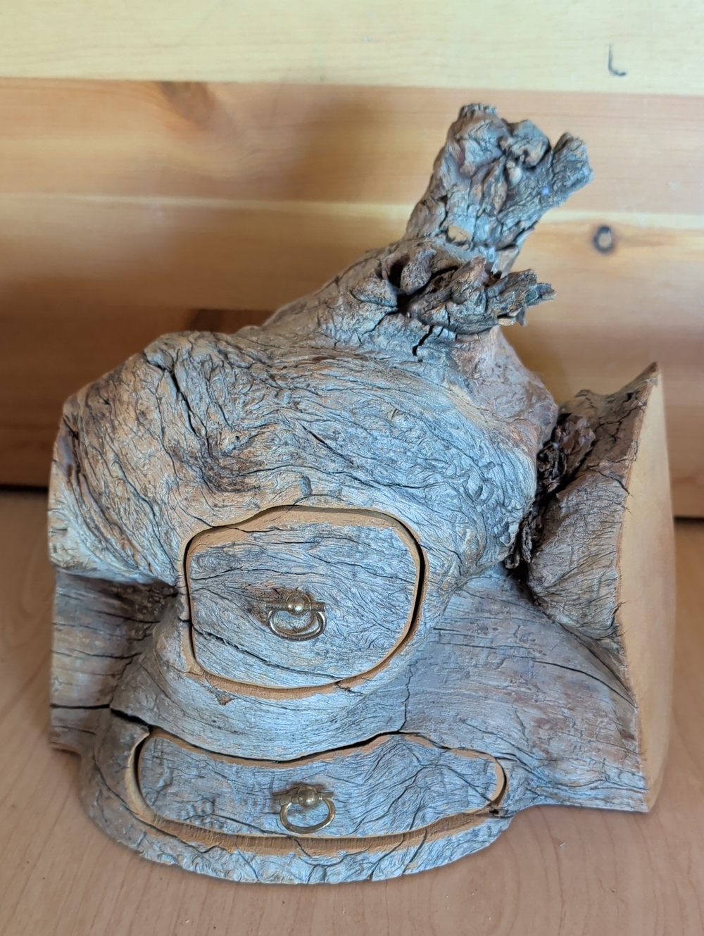 Unique,Rustic Burl/Knot Wood Two-Drawer Jewelry Box .🌟🌟🌟